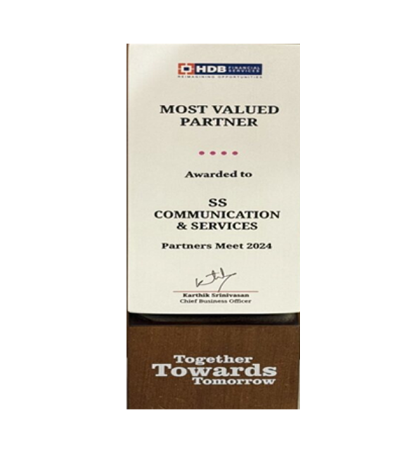HDB Financial Services Most Valued Partner Award